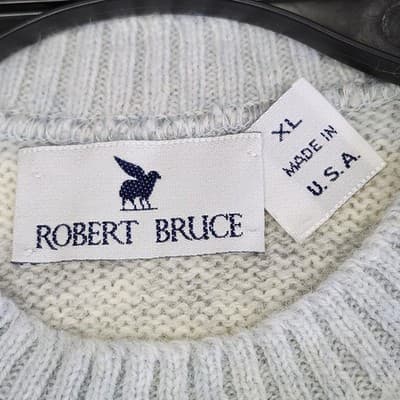Robert Bruce Sweater Women's XL Wool Knit USA Made Vintage Long Sleeve Striped - Thumbnail 7