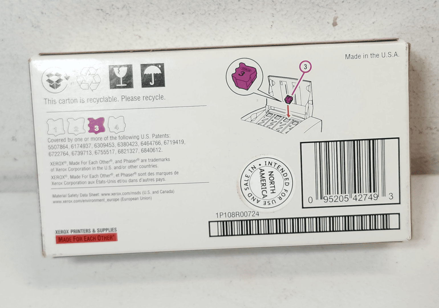 Xerox Magenta Solid Ink Cartridge Phaser 8560 / 8560MFP New - Thumbnail 4