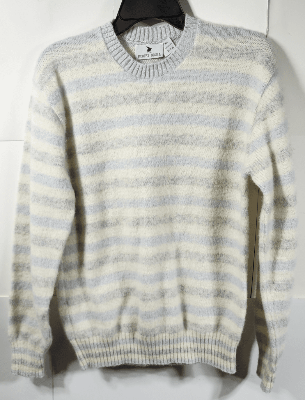 Robert Bruce Sweater Women's XL Wool Knit USA Made Vintage Long Sleeve Striped - Thumbnail 5