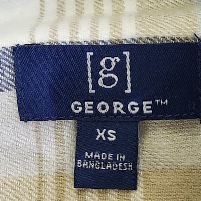 George Men's XS Flannel Button Up Shirt Long Sleeve Plaid NEW - Thumbnail 8
