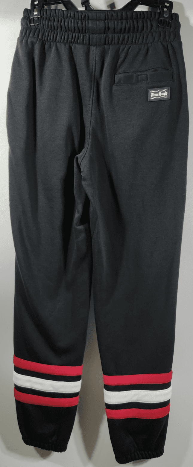 Dogg Supply Snoop Jogger Sweatpants Men's XS Black Red Streetwear NEW - Thumbnail 4