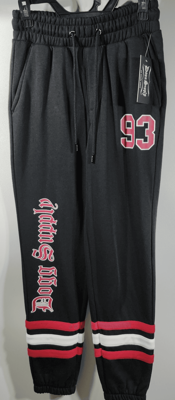 Dogg Supply Snoop Jogger Sweatpants Men's XS Black Red Streetwear NEW - Thumbnail 5