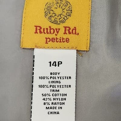 Ruby Rd. Vest Women's 14P Petite Silver Screen Full Zip Front Lace W/ Pockets - Thumbnail 7