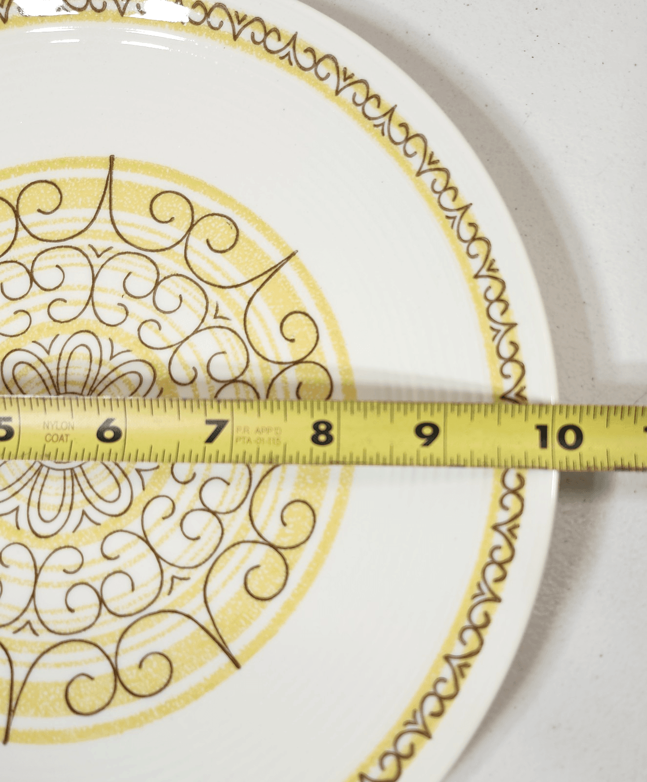 Ironstone Sierra Dinner Plate 10" Yellow Retro Vintage Design - Thumbnail 3