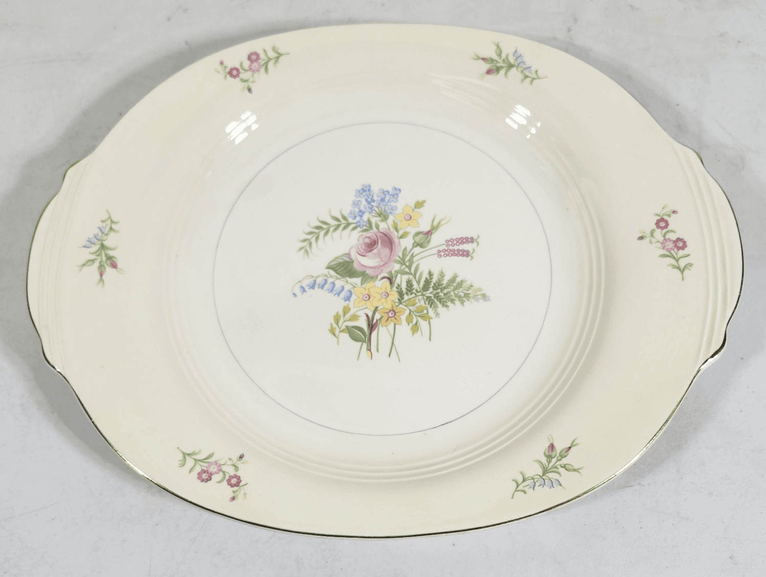 Vintage Salem Symphony Serving Platter Tray Floral Design 13.5" Made In USA - Thumbnail 2