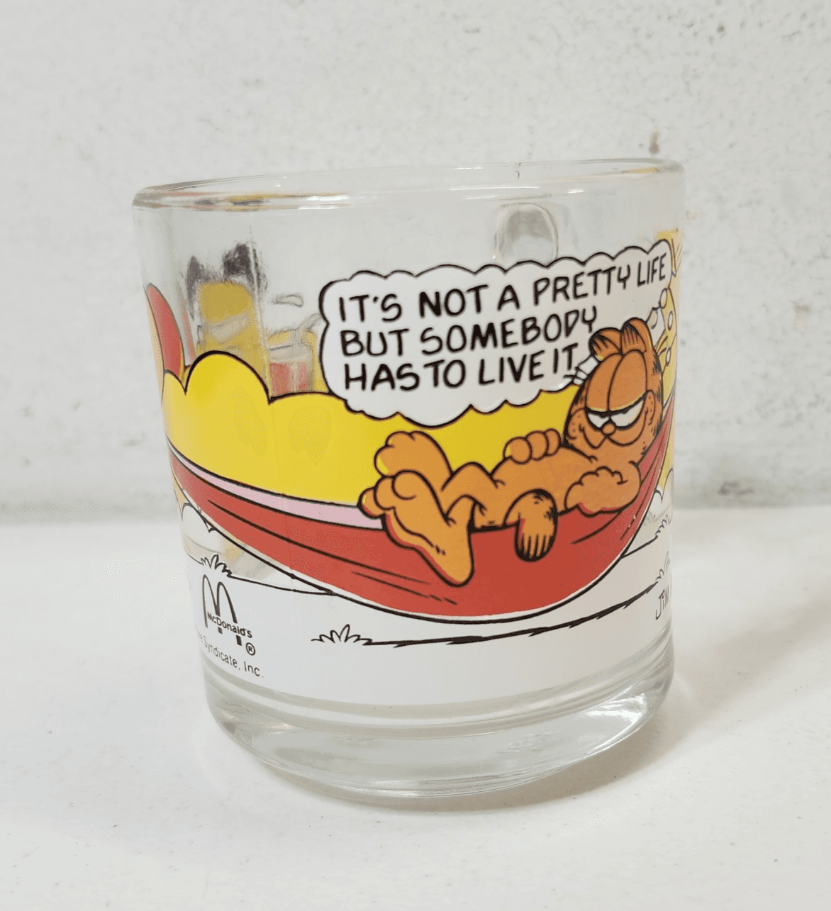 Garfield Odie Clear Glass Coffee Mug Cup-Promo McDonald's by Jim Davis 1978 VTG - Thumbnail 3