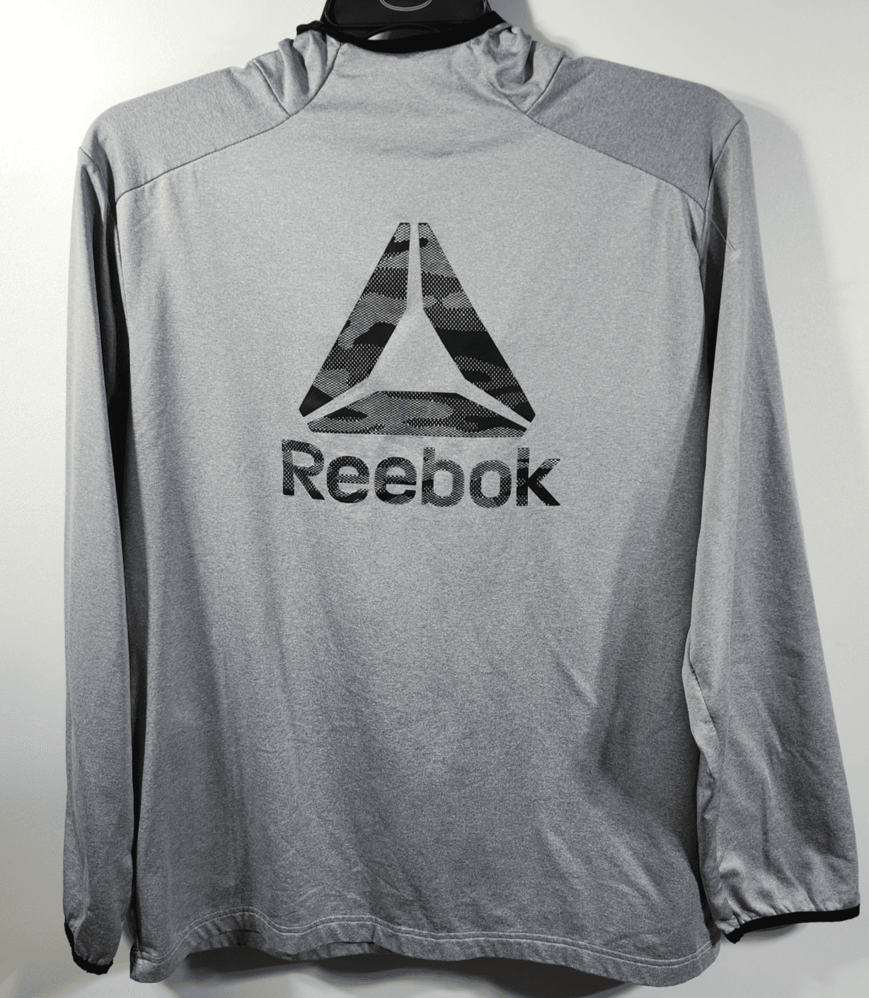 Reebok Men's L Hooded Sweatshirt Active Fleece Jersey Hoodie Gray - Thumbnail 5