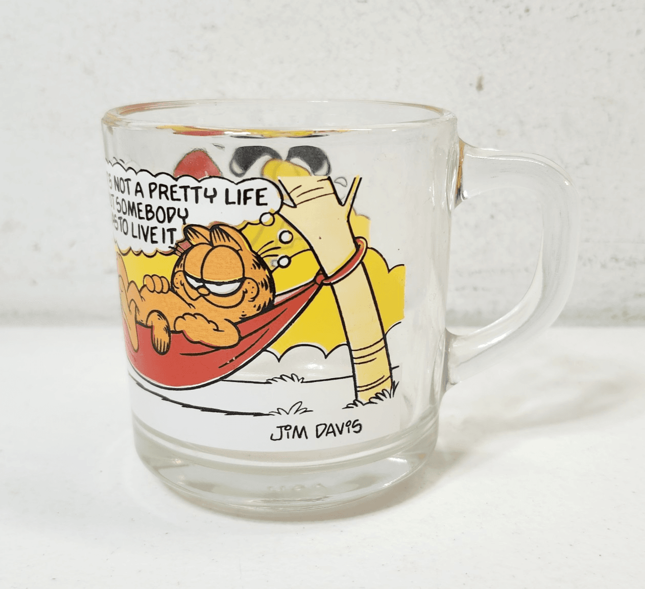 Garfield Odie Clear Glass Coffee Mug Cup-Promo McDonald's by Jim Davis 1978 VTG - Thumbnail 2
