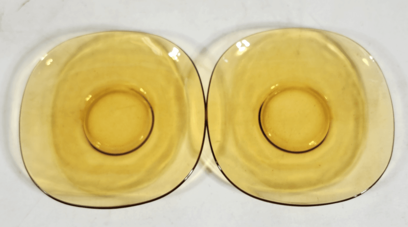 Vintage Amber Vereco Plate Set Of 2 Bundle Lot 6" - Thumbnail 2