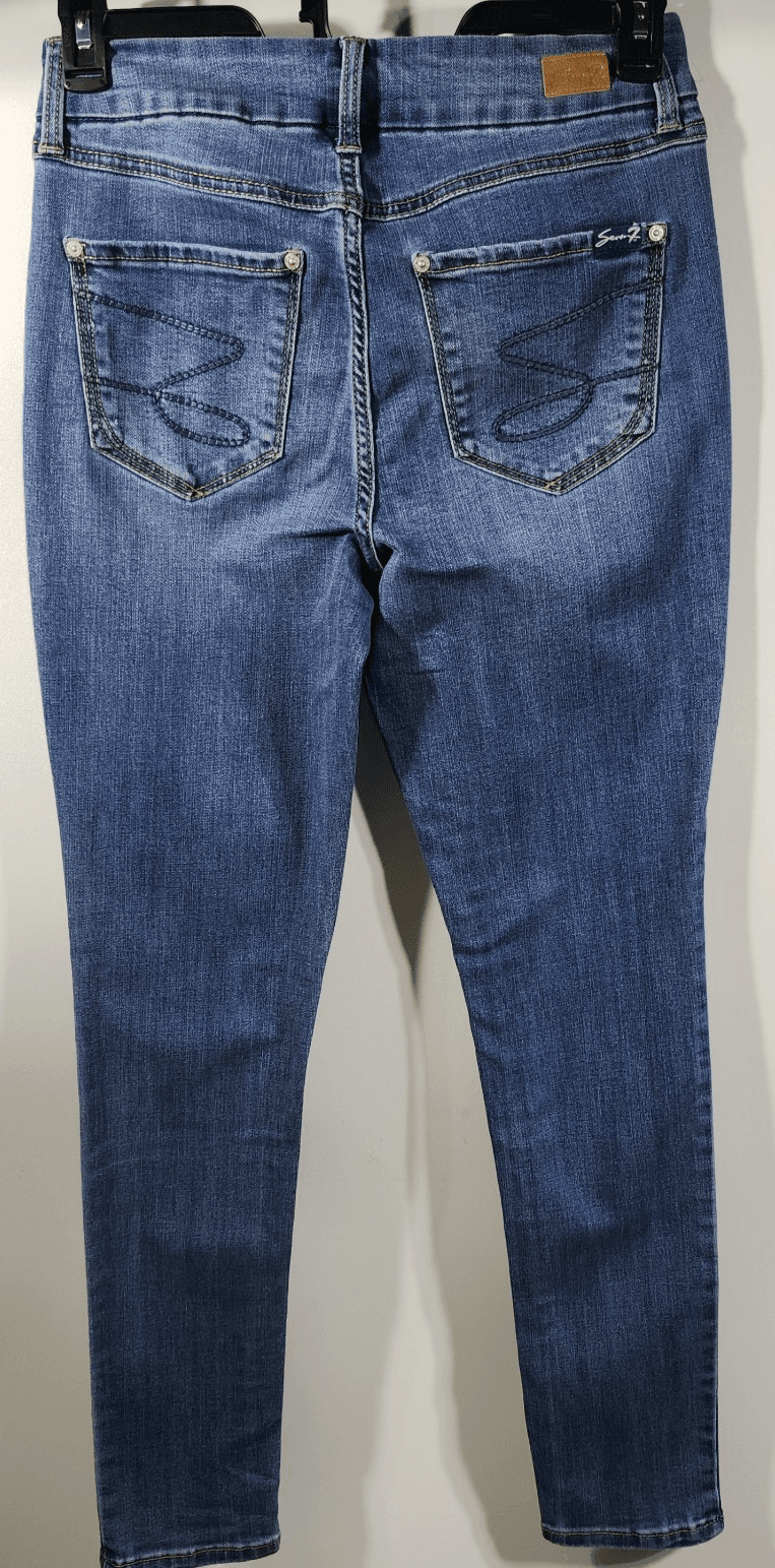 Seven7 Jeans Women's 6 Blue Denim Tummyless High Rise Skinny Stretch - Thumbnail 4