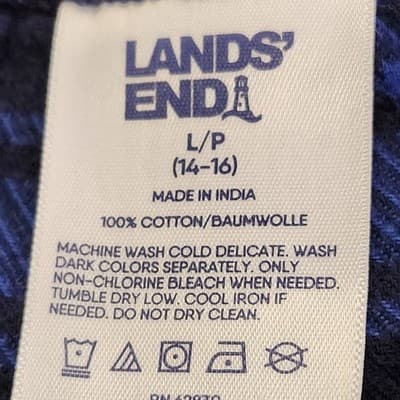 Lands End Men's L Pajama Pants Green Blue Red Plaid - Thumbnail 7
