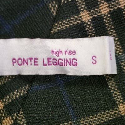 So Women's Small High Rise Ponte Leggings Black Gold Blue Plaid NEW - Thumbnail 8