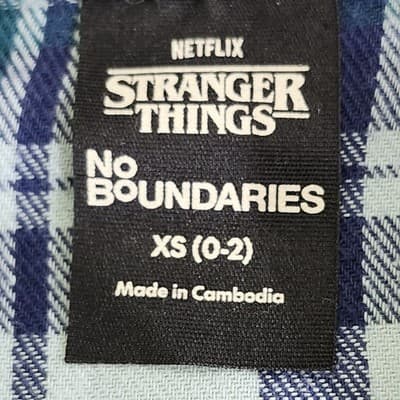 Stranger Things Women's XS Shirt WSQK Radio Flannel Button Up NEW - Thumbnail 7