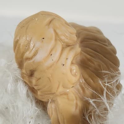 VTG Angel Tree Topper Holiday Decor 14” Gold Dress Porcelain Face Hands - Thumbnail 9