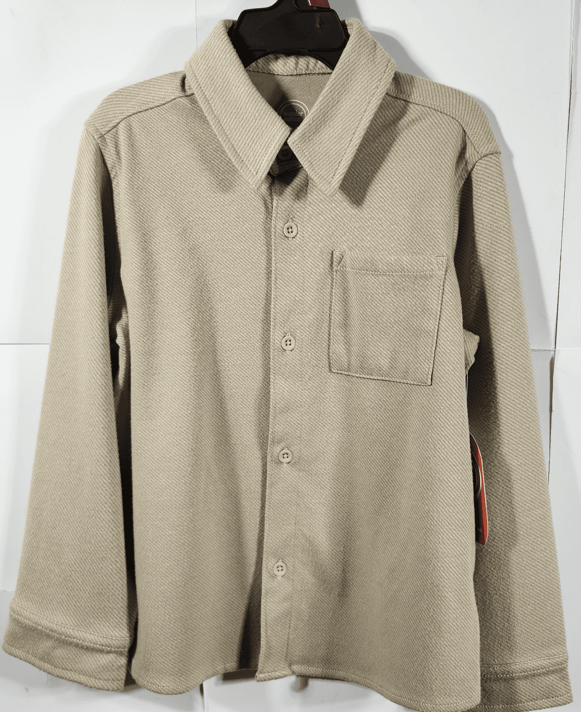 Wonder Nation Boy's Shirt Size 6 Long Sleeve Beige Button Up NEW - Thumbnail 5
