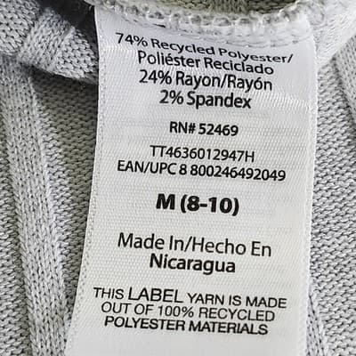 Time and Tru Women's M Shirt Ribbed Hacci V-neck Top Gray NEW - Thumbnail 9