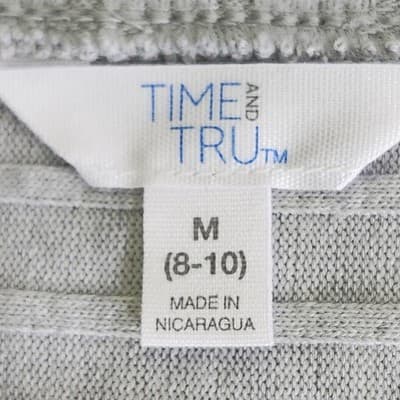 Time and Tru Women's M Shirt Ribbed Hacci V-neck Top Gray NEW - Thumbnail 7