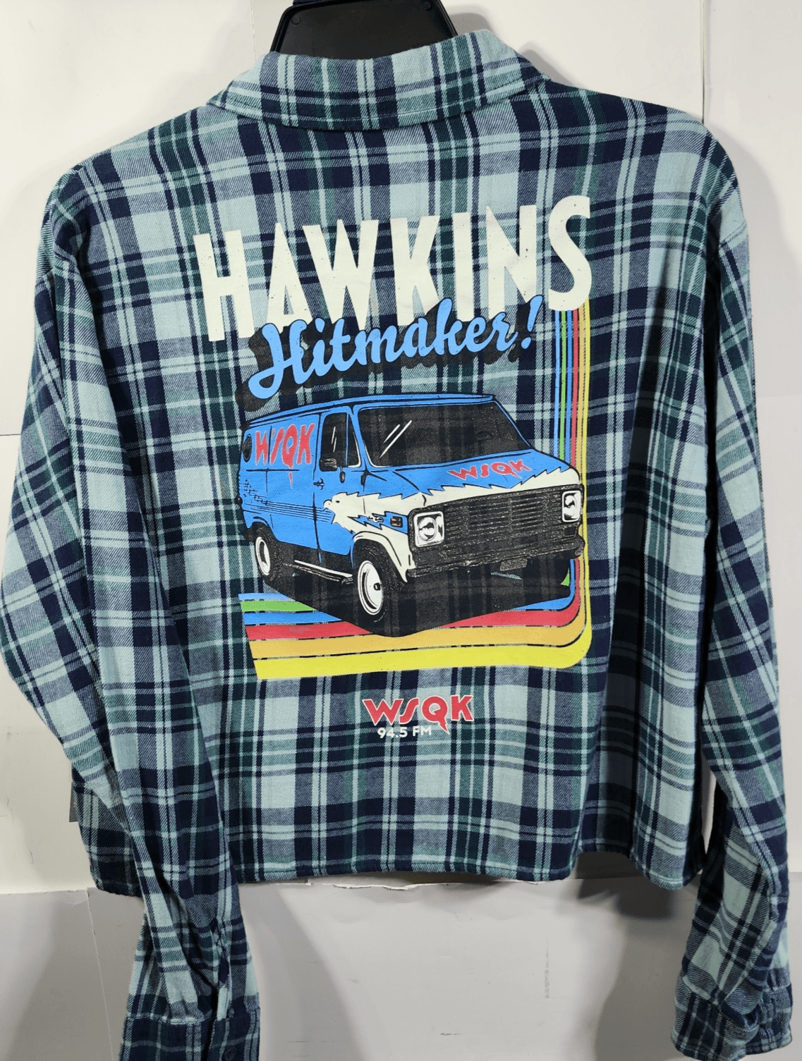 Stranger Things Women's XS Shirt WSQK Radio Flannel Button Up NEW - Thumbnail 6
