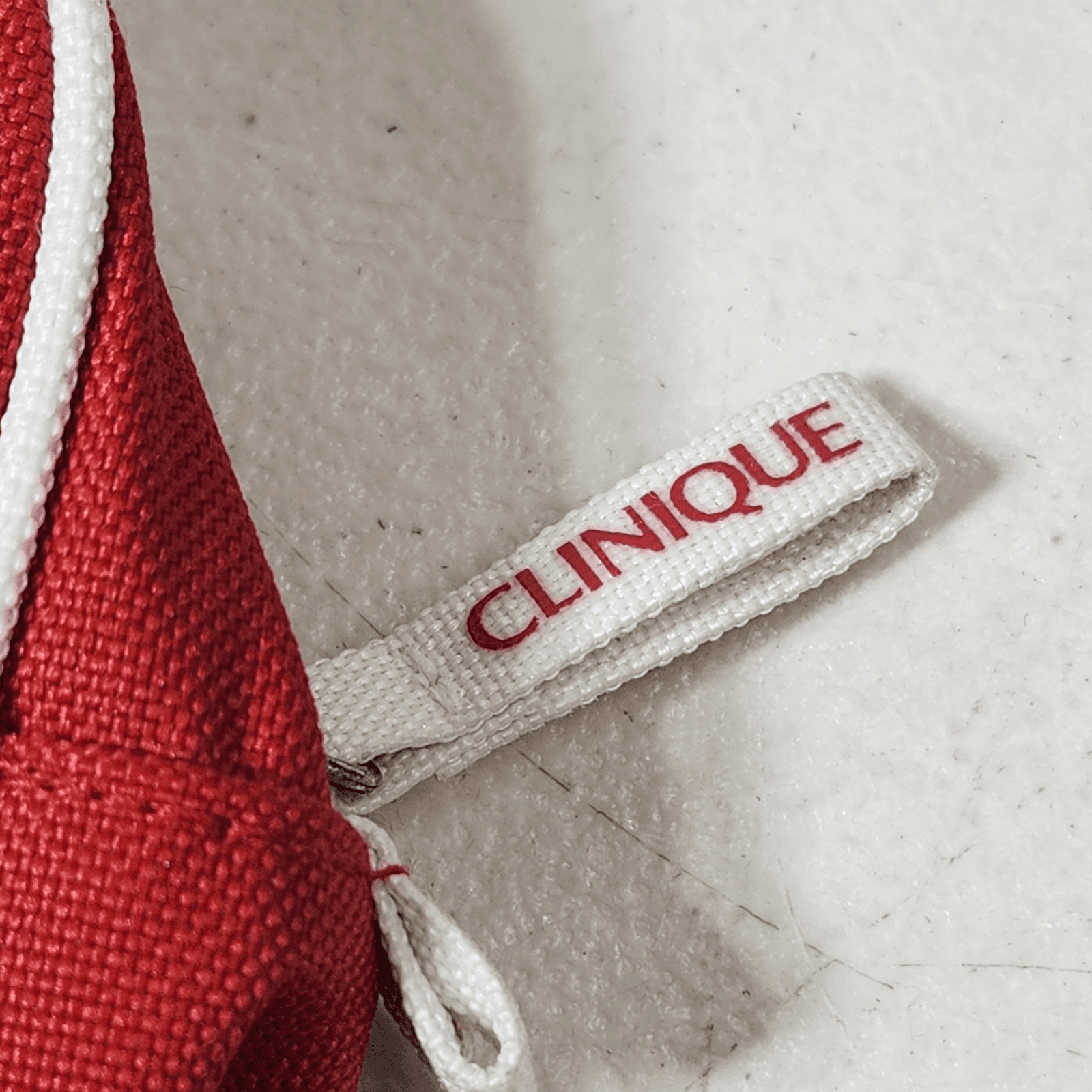 Clinique Women's Hand Travel Makeup Bag Cosmetic Purse Red White - Thumbnail 7