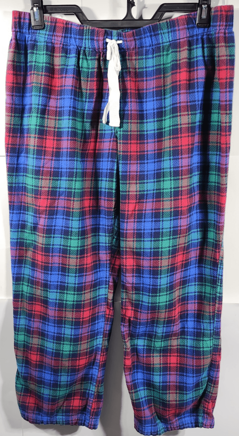 Lands End Men's L Pajama Pants Green Blue Red Plaid - Thumbnail 5