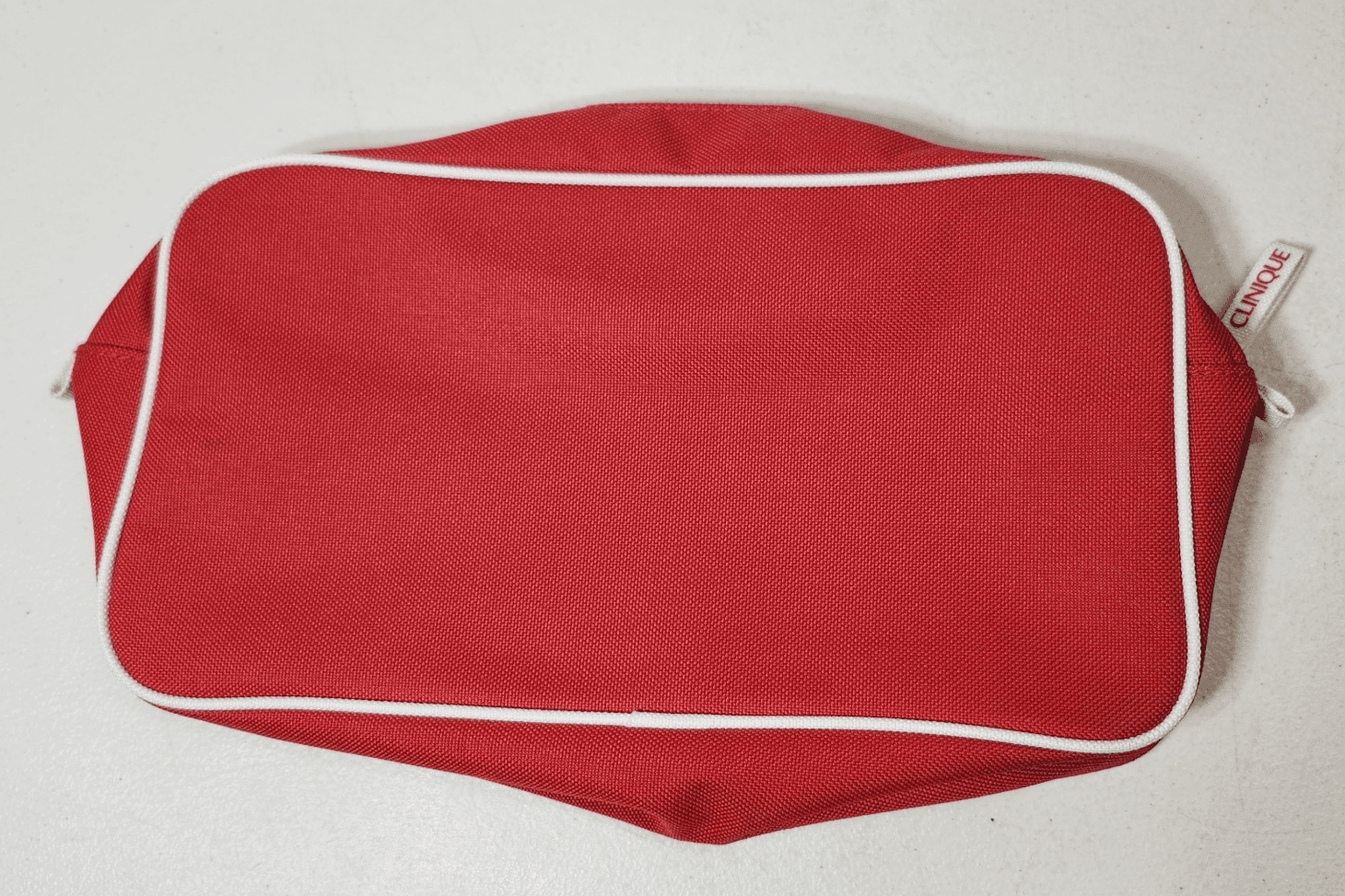 Clinique Women's Hand Travel Makeup Bag Cosmetic Purse Red White - Thumbnail 6