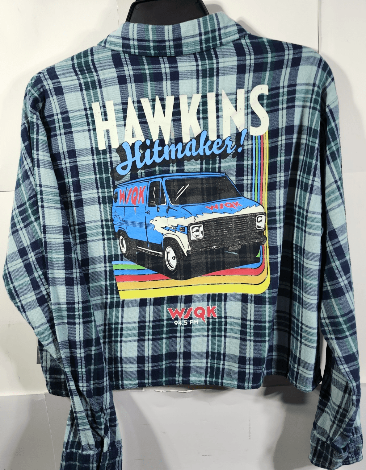 Stranger Things Women's XS Shirt WSQK Radio Flannel Button Up NEW - Thumbnail 4