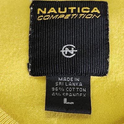 Nautica Men's Vintage Y2K V-Neck Oversized Sweatshirt Size Large Yellow Blue - Thumbnail 7