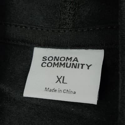 Sonoma Size XL Logo Graphic Pullover Hoodie Sweatshirt Black Long Sleeve NEW - Thumbnail 7