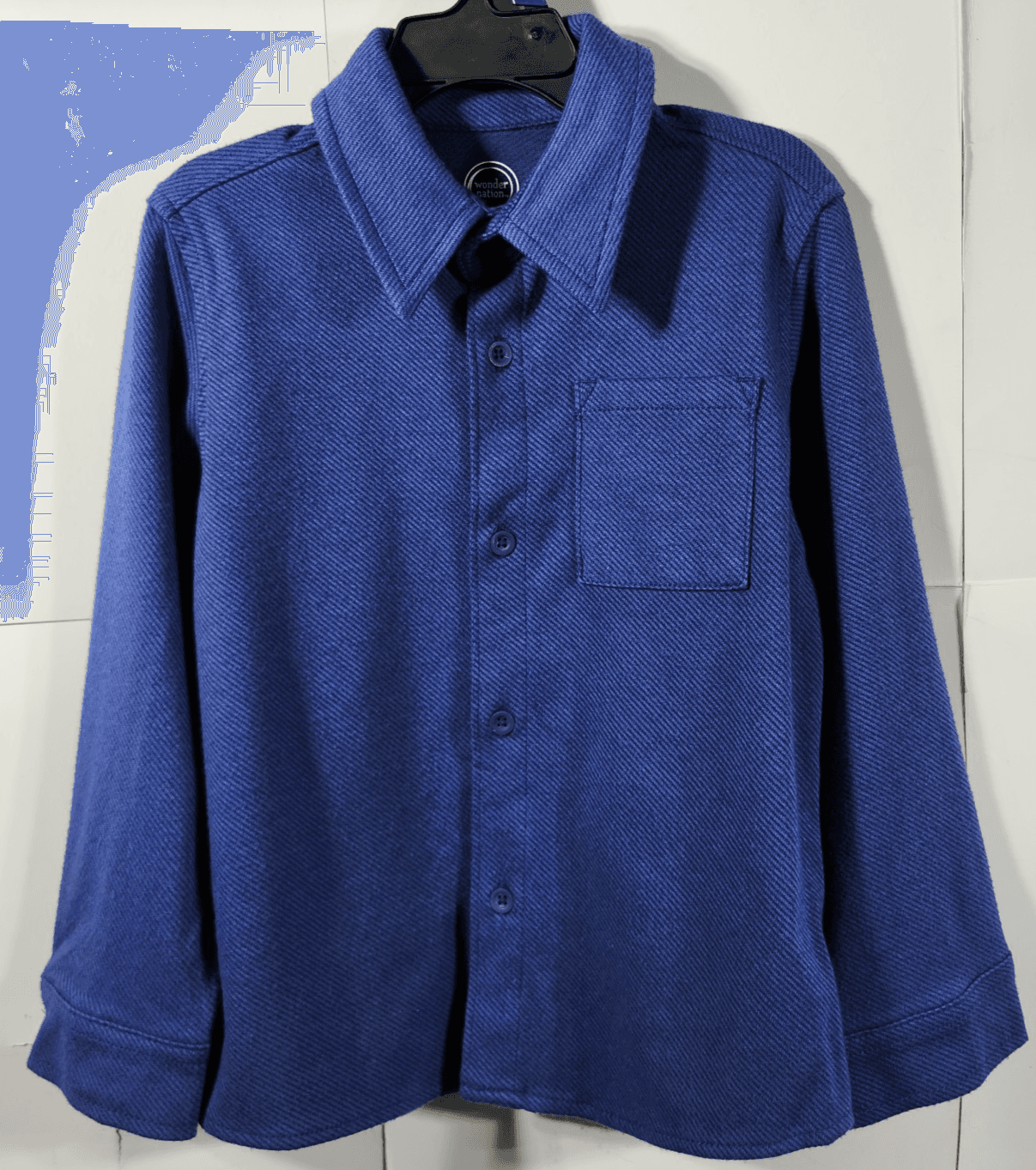Wonder Nation Boy's Shirt Size 5 Long Sleeve Blue Button Up NEW - Thumbnail 5