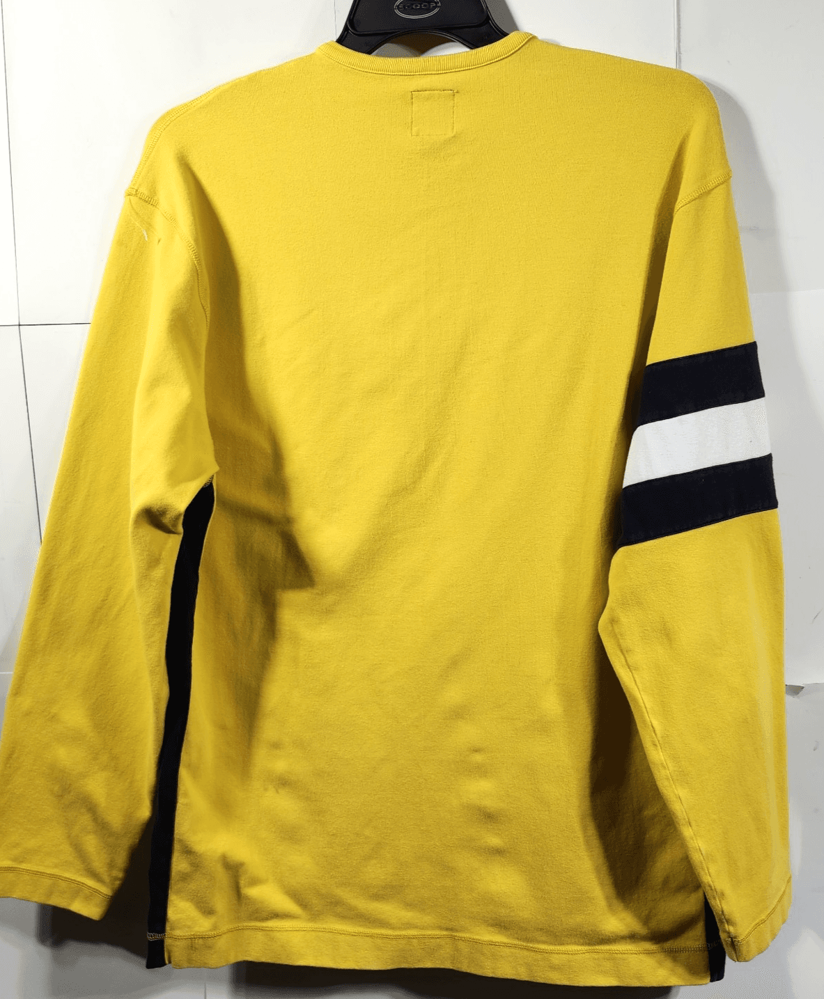 Nautica Men's Vintage Y2K V-Neck Oversized Sweatshirt Size Large Yellow Blue - Thumbnail 6