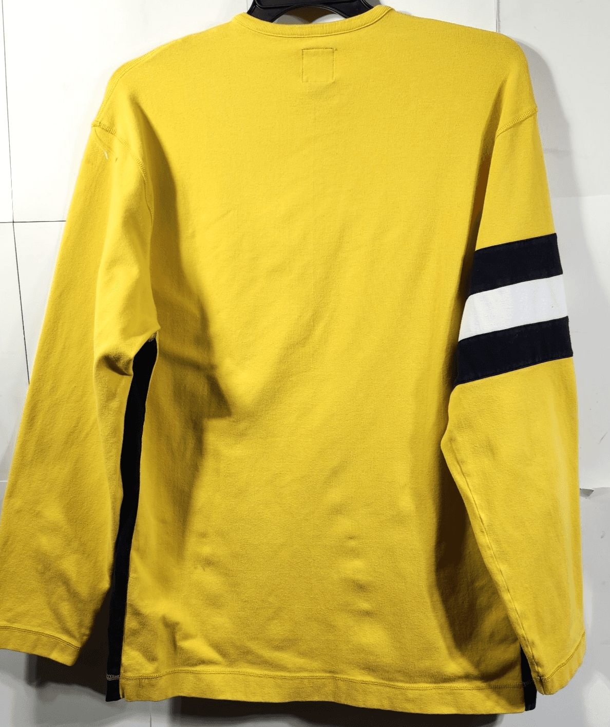 Nautica Men's Vintage Y2K V-Neck Oversized Sweatshirt Size Large Yellow Blue - Thumbnail 4