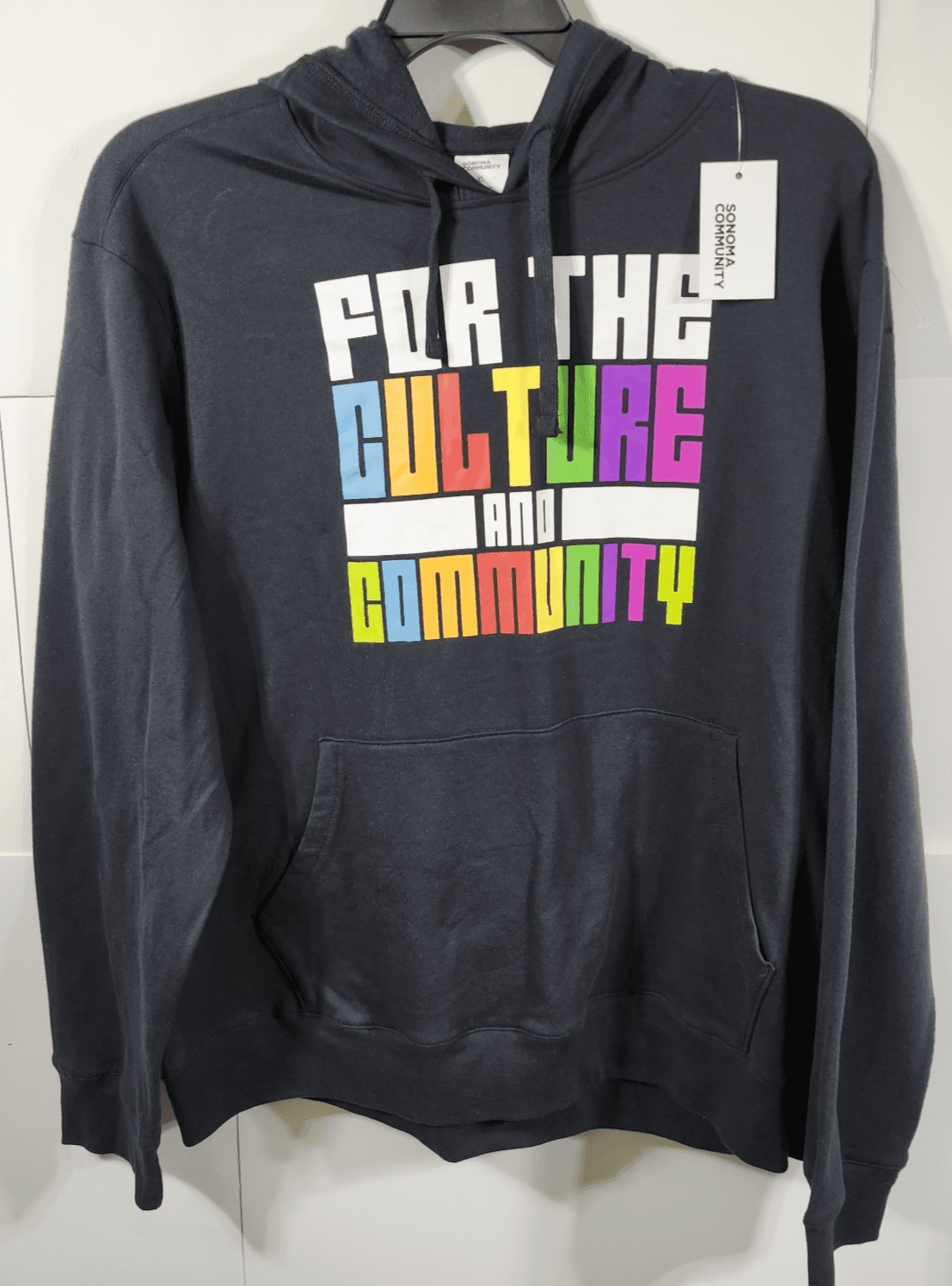 Sonoma Size XL Logo Graphic Pullover Hoodie Sweatshirt Black Long Sleeve NEW - Thumbnail 5