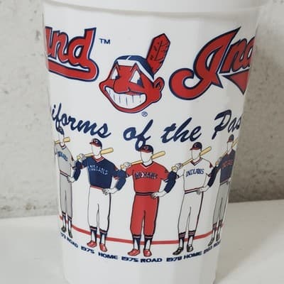 Vintage Cleveland Indians Drink Cups MLB Baseball Uniforms Of The Past - Thumbnail 5