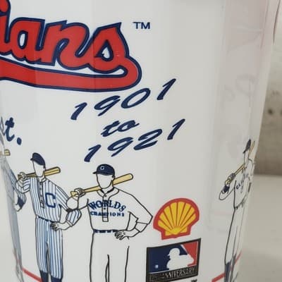Vintage Cleveland Indians Drink Cups MLB Baseball Uniforms Of The Past - Thumbnail 2