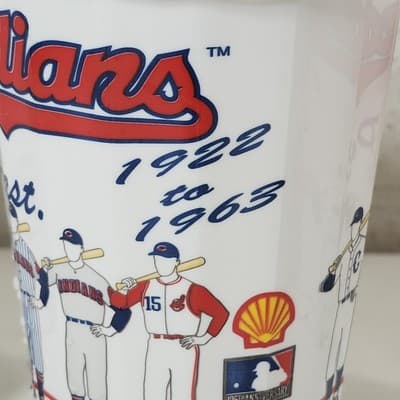 Vintage Cleveland Indians Drink Cups MLB Baseball Uniforms Of The Past - Thumbnail 3