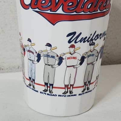 Vintage Cleveland Indians Drink Cups MLB Baseball Uniforms Of The Past - Thumbnail 6