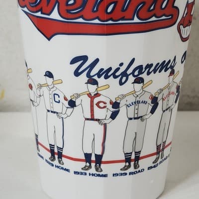 Vintage Cleveland Indians Drink Cups MLB Baseball Uniforms Of The Past - Thumbnail 8