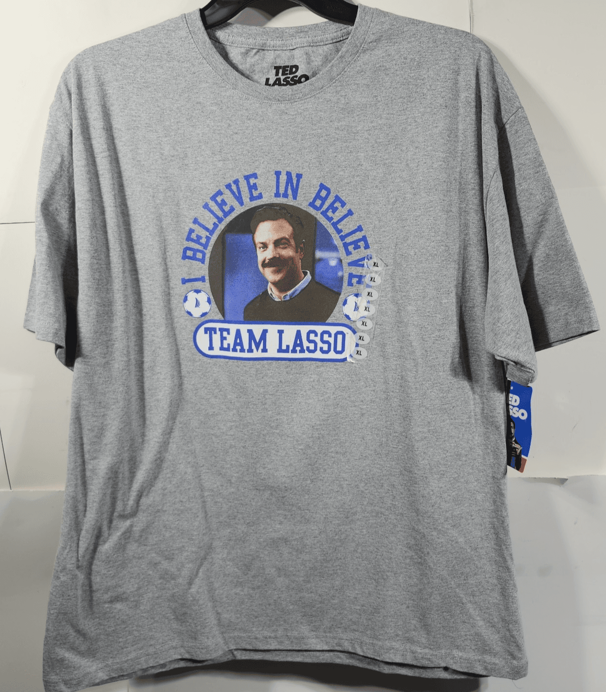 Ted Lasso I Believe in Believe Men's XL Short Sleeve T-Shirt Gray Graphic NEW - Thumbnail 5