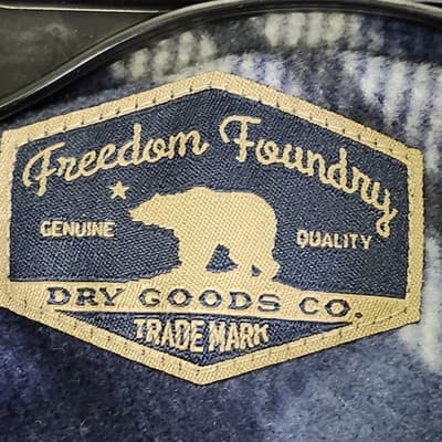 Freedom Foundry Shirt Men's XXL Blue Beige Plaid Flannel Button Up Soft Comfort - Thumbnail 7