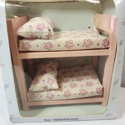 Vtg 1988 Precious Moments Noah’s Ark Toys Bunk Beds Pink Doll Furniture - Thumbnail 2
