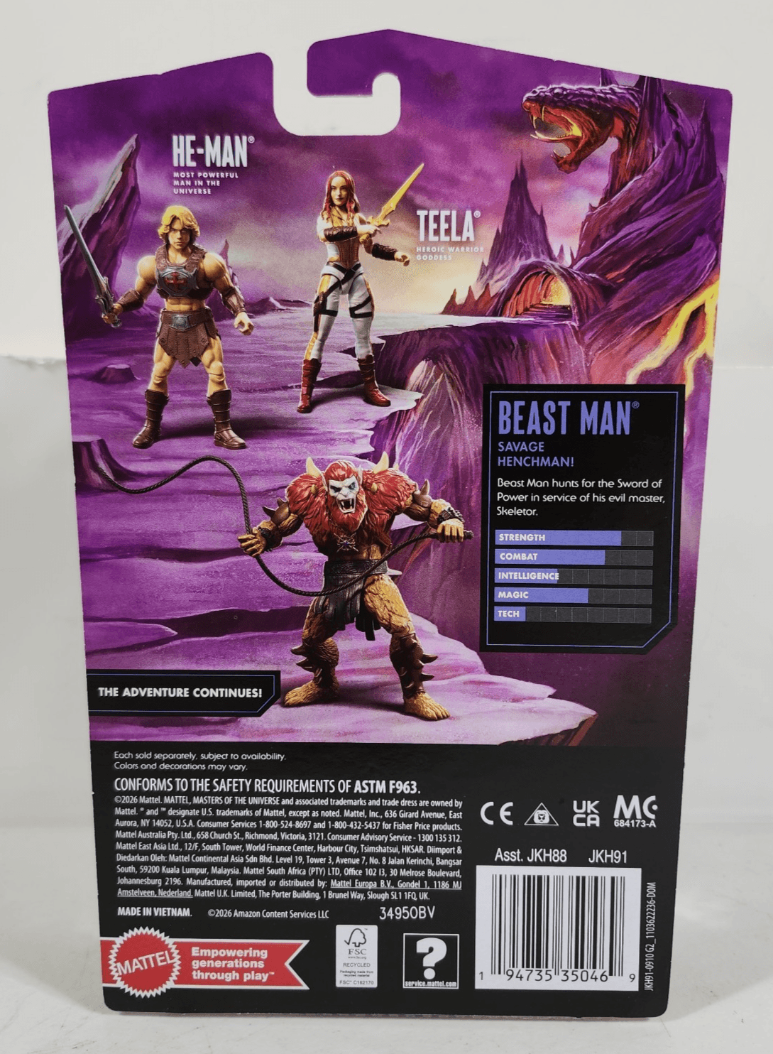 MOTU 2026 Masters of The Universe Core Movie Beast Man 5.5" Action Figure Toy - Thumbnail 3