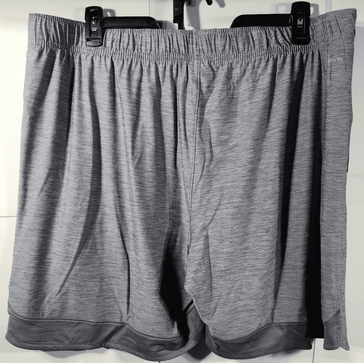 Athletic Works Men's 2XL Shorts Gray Elastic Waist Stretch 9" Inseam w/ Pockets - Thumbnail 6