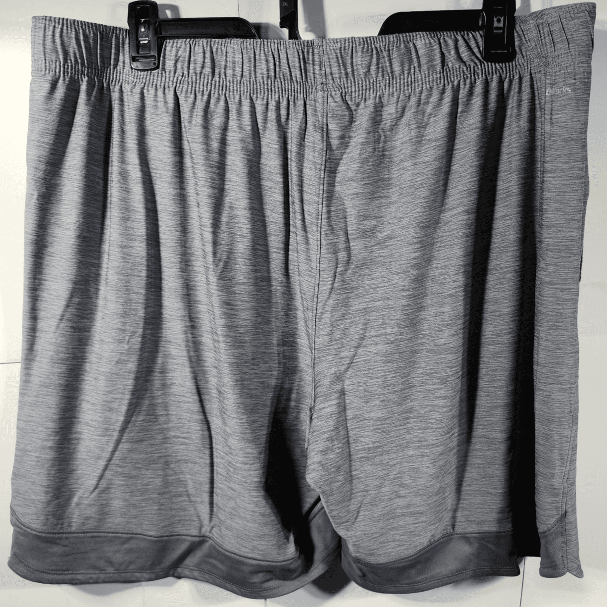 Athletic Works Men's 2XL Shorts Gray Elastic Waist Stretch 9" Inseam w/ Pockets - Thumbnail 4