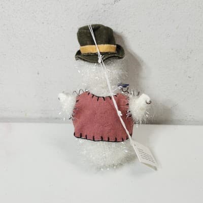Snowman Holiday Decoration Wearing Green Hat Xmas New World Order - Thumbnail 5