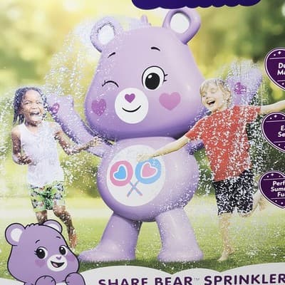 Care Bears Share Bear Purple Inflatable Sprinkler Water Kids Outdoor Toy NEW - Thumbnail 2
