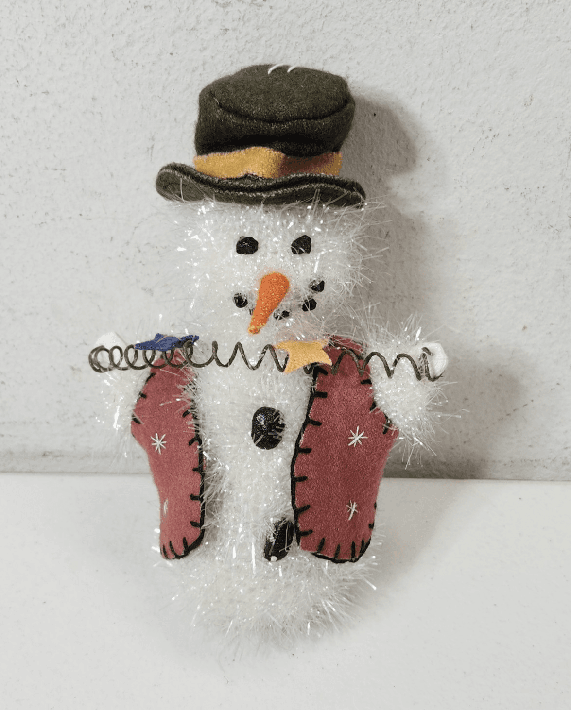 Snowman Holiday Decoration Wearing Green Hat Xmas New World Order