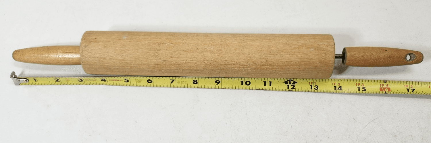 Vintage Wood Rolling Pin Old Rustic Primitive Kitchen Handles 17" - Thumbnail 6