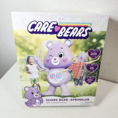 Care Bears Share Bear Purple Inflatable Sprinkler Water Kids Outdoor Toy NEW - Thumbnail 4