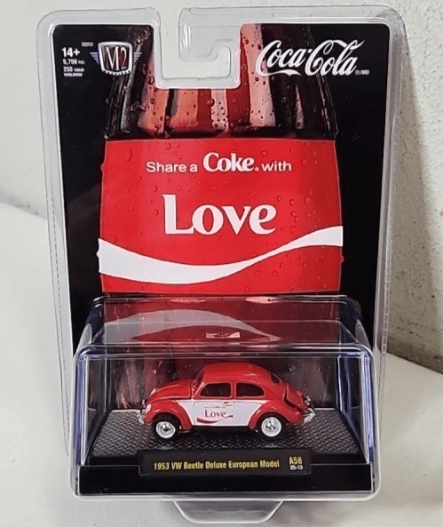 2025 M2 Machines Coke 1953 VW Beetle Deluxe European Model A58 Car 1/64 Toy NEW - Thumbnail 7