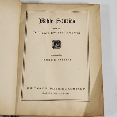 1941 Bible Stories Old And New Testaments Hardcover Whitman - Thumbnail 9